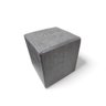 Mini Puff Banqueta Quadrado Cubo Decorativo Courino e Suede Cinza Suede - 1