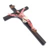 Crucifixo De Parede Madeira Cristo Chagado Resina 40 Cm - 1