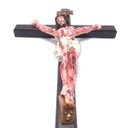 Ver imagem 4 de Crucifixo De Parede Madeira Cristo Chagado Resina 40 Cm