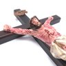 Crucifixo De Parede Madeira Cristo Chagado Resina 40 Cm - 3