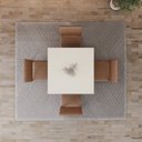Ver imagem 6 de Conjunto Mesa Vértice 90cm com Vidro 04 Cadeiras Milla Plus Marrom/Nature/Off White/Caramelo/Cacao