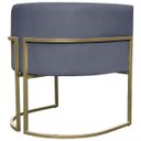 Ver imagem 7 de Poltrona Decorativa Recepção Luna Suede Base Ferro Champagne