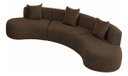 Ver imagem 4 de Sofá Sala Modular Curvo 360cm Orgânico Virginia Linho Marrom