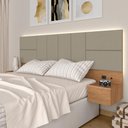 Ver imagem 1 de Cabeceira Suspensa Cama Queen Com Led Malibu Carv/creme - M. Arapongas Carvalho Americano/creme 01