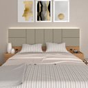 Ver imagem 2 de Cabeceira Suspensa Cama Queen Com Led Malibu Carv/creme - M. Arapongas Carvalho Americano/creme 01