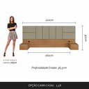 Ver imagem 4 de Cabeceira Suspensa Cama Queen Com Led Malibu Carv/creme - M. Arapongas Carvalho Americano/creme 01