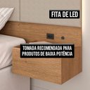 Ver imagem 3 de Cabeceira Suspensa Cama Queen Com Led Malibu Carv/creme - M. Arapongas Carvalho Americano/creme 01