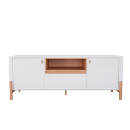 Rack Bancada para Tv Sala de Estar Gliss Lukaliam:off White New/jequitiba - 7