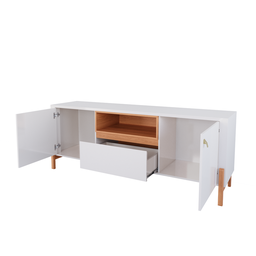 Rack Bancada para Tv Sala de Estar Gliss Lukaliam:off White New/jequitiba - 6