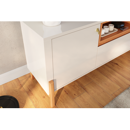 Rack Bancada para Tv Sala de Estar Gliss Lukaliam:off White New/jequitiba - 3