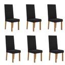 Ver imagem 1 de Kit 6 Cadeiras Nice com Espaldar – Tecido Veludo Suede Pés em Mdf com Sapatilhas Plásticas Mel/