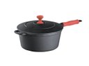 Ver imagem 2 de Caçarola Ferro Cabo Silicone Vermelho Tampa Ferro 22cm