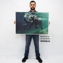 Ver imagem 2 de Quadro Decorativo em Canvas Elefante Sobre as Águas TaColado Moldura Flutuante 4,5cm Freijó 90 x 60c