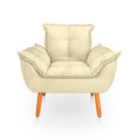Ver imagem 6 de Kit 2 Poltrona Opala Bege Suede Decorativa para Sala Escritório Biselos-Decor