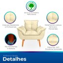 Ver imagem 7 de Kit 2 Poltrona Opala Bege Suede Decorativa para Sala Escritório Biselos-Decor