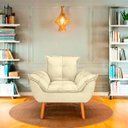 Ver imagem 3 de Kit 2 Poltrona Opala Bege Suede Decorativa para Sala Escritório Biselos-Decor