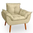 Ver imagem 4 de Kit 2 Poltrona Opala Bege Suede Decorativa para Sala Escritório Biselos-Decor