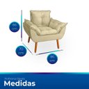 Ver imagem 2 de Kit 2 Poltrona Opala Bege Suede Decorativa para Sala Escritório Biselos-Decor