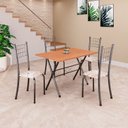 Ver imagem 1 de Conjunto de Mesa com Tampo em MDF e 4 Cadeiras Dany Prata/Bege/Cinamomo