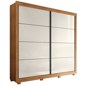 Guarda Roupa Casal 2 Portas de Correr Copacabana Cedro Areia - Saga Decor