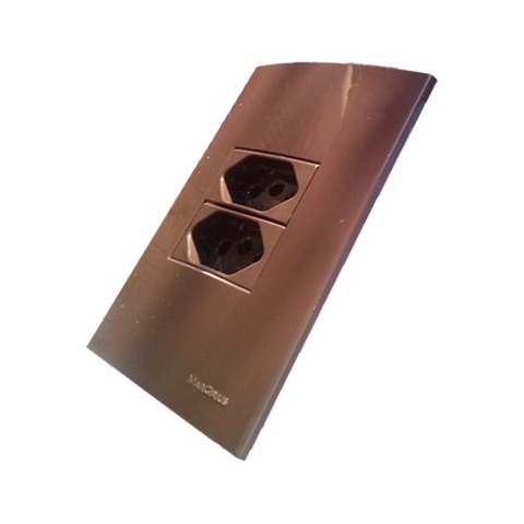 Conjunto 4x2 Linha Marrom Sleek Alto Brilho