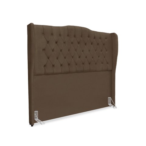 Cabeceira de Cama Box Casal 140 Cm Dubai Premium - Veludo Marrom