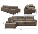 Ver imagem 2 de Sofá de Canto Retrátil e Reclinável com Molas Le 3,00x2,00m Viviane Suede Capuccino