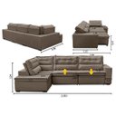 Ver imagem 2 de Sofá de Canto Retrátil e Reclinável com Molas LE 3,00x2,00m Viviane Suede Capuccino Madelina
