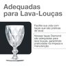 Jogo de Taças Diamond Vidro 340ml Suco Vinho Refrigerante Água 6 Unidades Transparente - 6