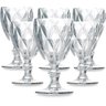 Jogo de Taças Diamond Vidro 340ml Suco Vinho Refrigerante Água 6 Unidades Transparente - 1