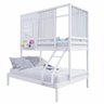Beliche Casinha Reta Casal/ Solteiro com Cortina Madeira Maciça Branco Housin - 5