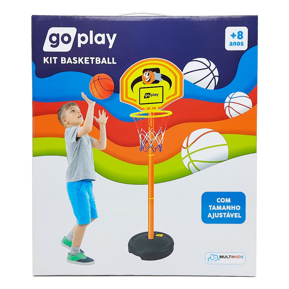 Kit Cesta de Basquete Infantil C/ Pedestal Mini Bola e Bomba - 4