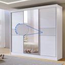 Ver mais imagens de Guarda-roupa Casal Ripado 3 Portas de Correr com Espelho 100% Mdf Cristal