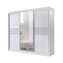 Ver imagem 2 de Guarda-roupa Casal Ripado 3 Portas de Correr com Espelho 100% Mdf Cristal