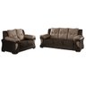 Sofá 2 e 3 Lugares Canadá Suede Veludo Marrom/Capuccino Savana - 2