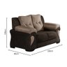Sofá 2 e 3 Lugares Canadá Suede Veludo Marrom/Capuccino Savana - 5