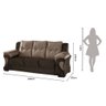 Sofá 2 e 3 Lugares Canadá Suede Veludo Marrom/Capuccino Savana - 7