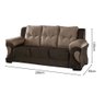 Sofá 2 e 3 Lugares Canadá Suede Veludo Marrom/Capuccino Savana - 6