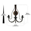 Ver imagem 2 de Arandela Tripla Modelo Cecília Artesanal Em Ferro Reforçado Libertas Rosas Artesanato Arandela Cecíl