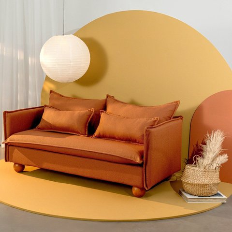Sofá Modular 2 Lugares Pé Bolinha Sôma CabeCasa MadeiraOriginals