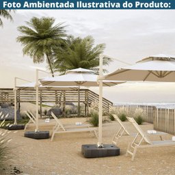 Base para Ombrelone Lateral Plus Fratini Quadrado em Plástico (hdpe) Cor Preto - 3