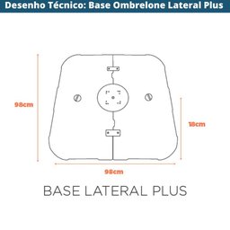 Base para Ombrelone Lateral Plus Fratini Quadrado em Plástico (hdpe) Cor Preto - 2