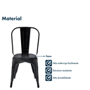 Ver imagem 2 de Cadeira de Jantar Tolix Iron Aço Reforçado Empilhavel Garden Life Cor Preto