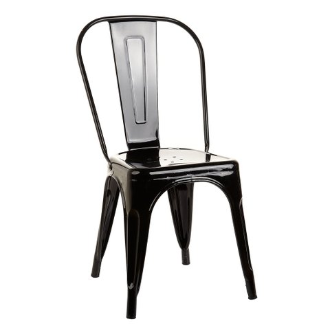 Cadeira de Jantar Tolix Iron Aço Reforçado Empilhavel Garden Life Cor Preto