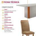 Ver imagem 6 de Conjunto de Jantar Isadora 6 Lugares Tampo em Vidro Cadeiras Estofadas Off White 180cm Moderna