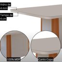 Ver imagem 5 de Conjunto de Jantar Isadora 6 Lugares Tampo em Vidro Cadeiras Estofadas Off White 180cm Moderna