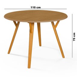 Mesa Redonda Liz C/ Pés em Madeira Maciça 110cm até 80kg:marrom - 3