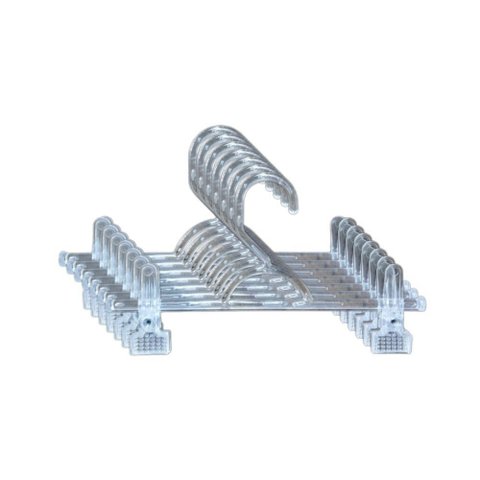Kit 200un. Cabide Saia Infantil Fixo C- Presilha G em Ps Cristal