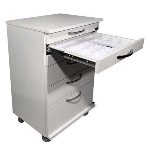 Balcão Carrinho Auxiliar Odontológico com 5 Gavetas-gaveteiro