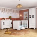 Ver imagem 2 de Quarto de Bebê Completo com Berço Americano 3 em 1 Colchão Ternura Multimóveis Mp4675 Branco